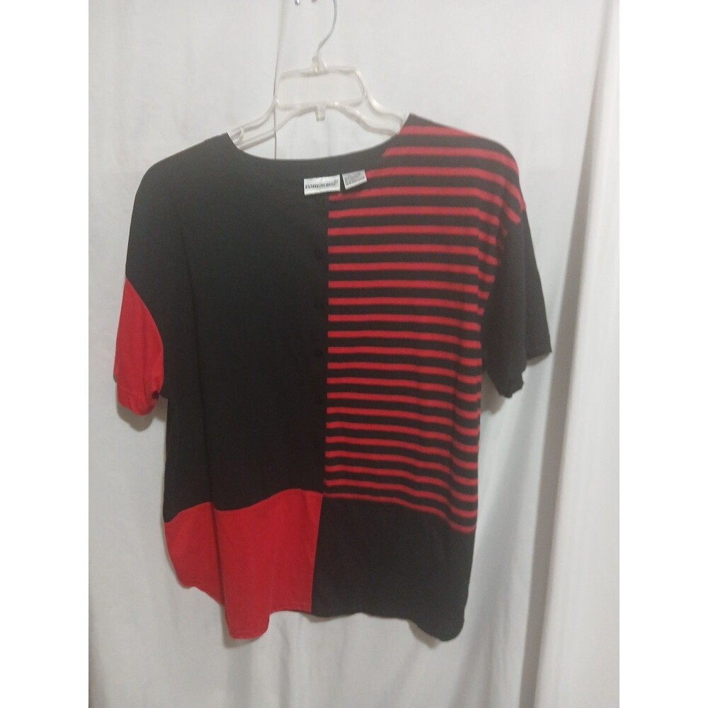 Fashion Bug Womans Shirt Size 18/20 Red / Black Tunic
